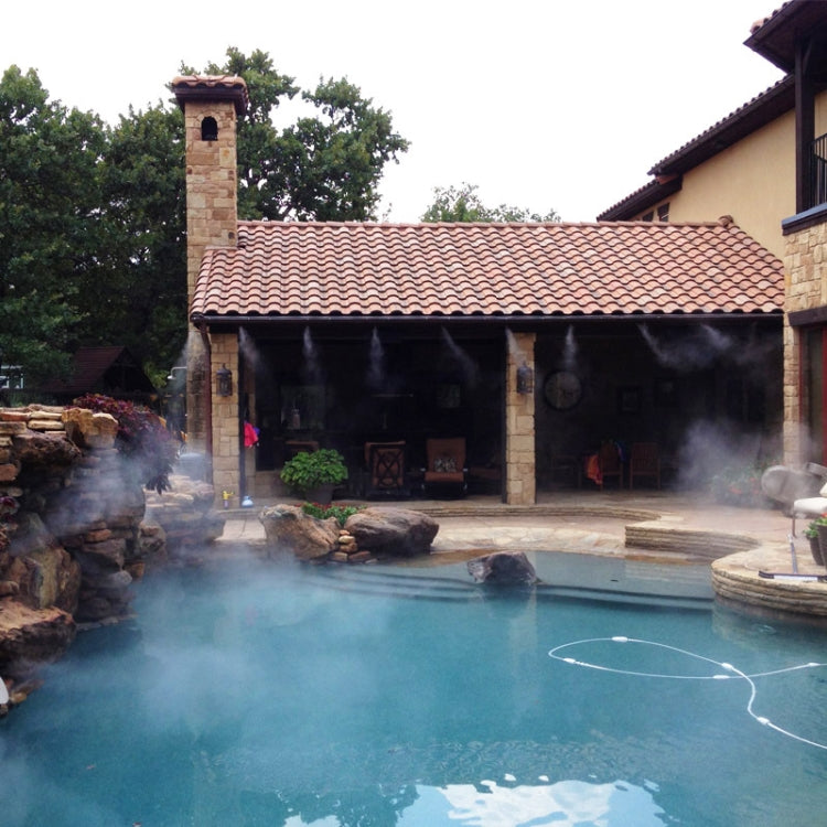Outdoor Lawn Garden PE Hose Mist Watering Line Misting Cooling System with 26 x Mist Nozzles, Length: 18m, Length: 18m