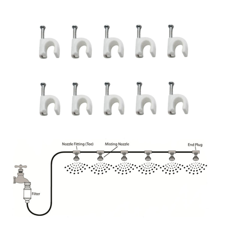 Outdoor Lawn Garden PE Hose Mist Watering Line Misting Cooling System with 26 x Mist Nozzles, Length: 18m, Length: 18m