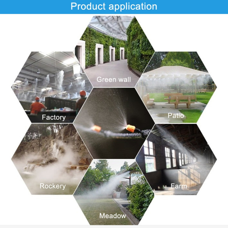 Outdoor Lawn Garden PE Hose Mist Watering Line Misting Cooling System with 26 x Mist Nozzles, Length: 18m, Length: 18m