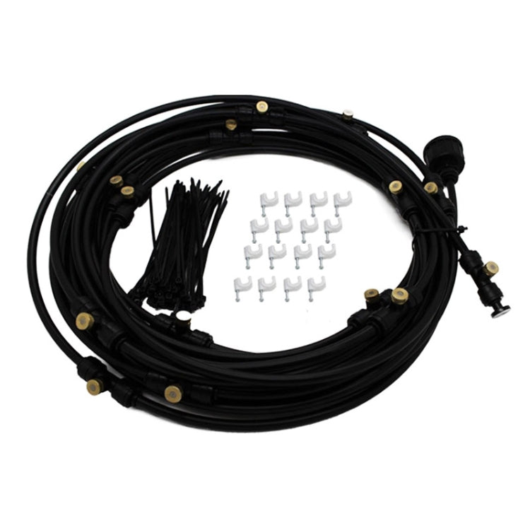 Outdoor Lawn Garden PE Hose Mist Watering Line Misting Cooling System with 26 x Mist Nozzles, Length: 18m, Length: 18m