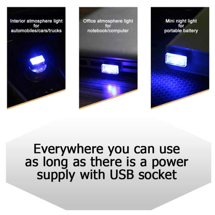 Universal PC Car USB LED Atmosphere Lights Emergency Lighting Decorative Lamp, Green Light, Red Light, White Light, Yellow Light, Ice Blue, Blue Light, Pink Light