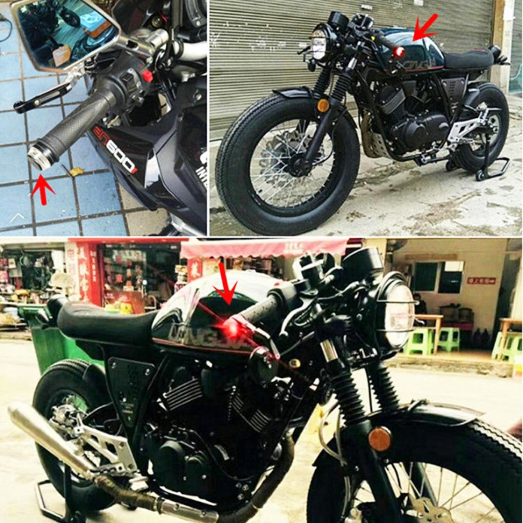 Pair Motorcycle Turn Signal Light Grip Bar Plug Strobe Side Marker End LED Handlebar Lamp, Green Light, Red Light, Turn Double Light, Blue Light, Pink Light
