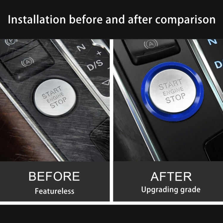 Car Engine Start Key Push Button Ring Trim Aluminum Alloy Sticker Decoration for Audi, For Audi(Engine Start)