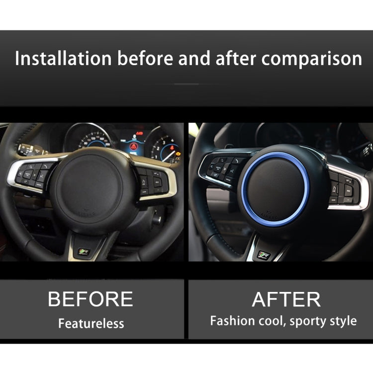 Car Auto Steering Wheel Aluminum Alloy Ring Cover Trim Sticker Decoration for Jaguar, For Jaguar