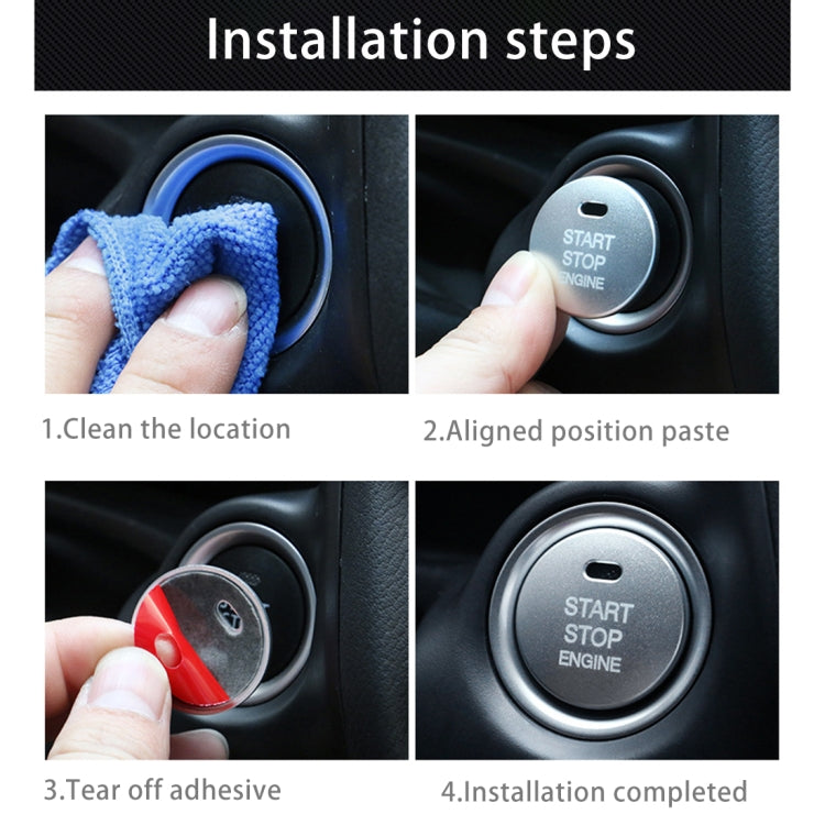 3D Aluminum Alloy Engine Start Stop Push Button Cover Trim Decorative Sticker for Mazda, for Mazda