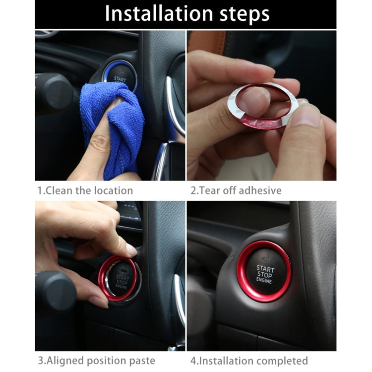 Car Engine Start Key Push Button Ring Trim Aluminum Alloy Sticker Decoration for Mazda, For Mazda