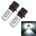 2 PCS P13W DC 12V 5W 250LM Auto Car Fog Lights with 16 SMD-2835 LED Bulbs (White Light), P13W