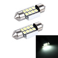 2 PCS 3W 200 LM 6000K 31MM 8 SMD-2835 LEDs Bicuspid Port Decoding Car Dome Lamp LED Reading Light, DC 12V, 31MM