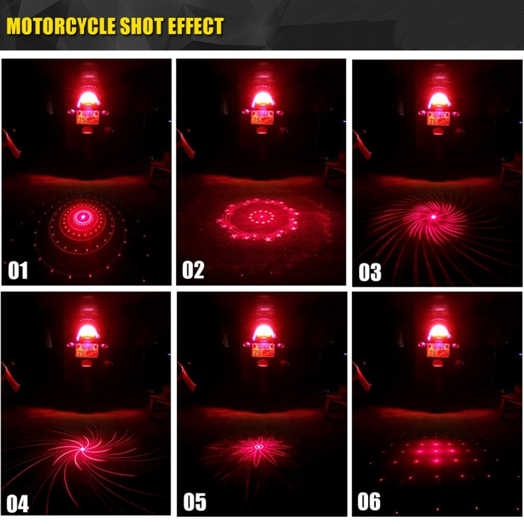 200mW Universal Car And Motorcycle Rear-end Alarm 650nM Laser Fog Anti-Collision Warning Lamp with Six Pattern, DC 8-36V Cable Length: 60cm, 200mW