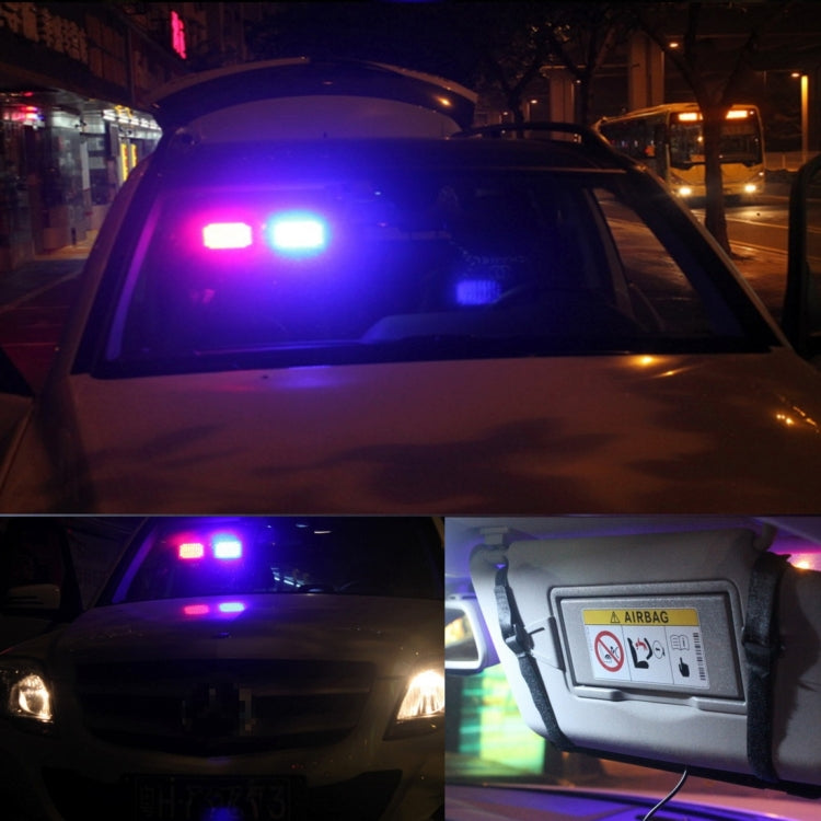 High qulaity DC 12V,9W LED Waterproof Car Sunshade White Light Warning Lights Strobe Emergency Lights Flashing Light with 12 Kinds Flash Patterns, White