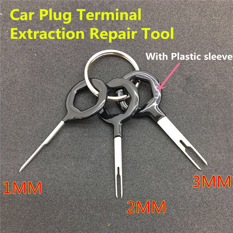 3 PCS Auto Car Rubberized Plug Circuit Board Wire Harness Terminal Extraction Pick Connector Crimp Pin Back Needle Remove Tool, 3 PCS (Rubberized)