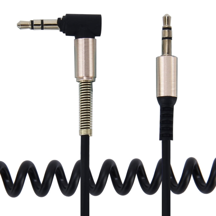 3.5mm 3-pole Male to Male Plug Audio AUX Retractable Coiled Cable, Length: 1.5m, Length: 1.5m(Black), Length: 1.5m (Red)