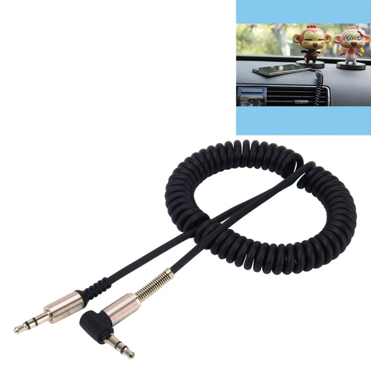 3.5mm 3-pole Male to Male Plug Audio AUX Retractable Coiled Cable, Length: 1.5m, Length: 1.5m(Black), Length: 1.5m (Red)