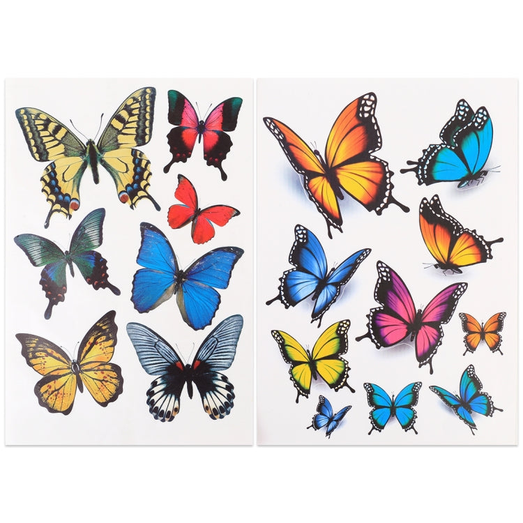 7 PCS Butterfly Shape Plastic Car Free Sticker, Butterfly