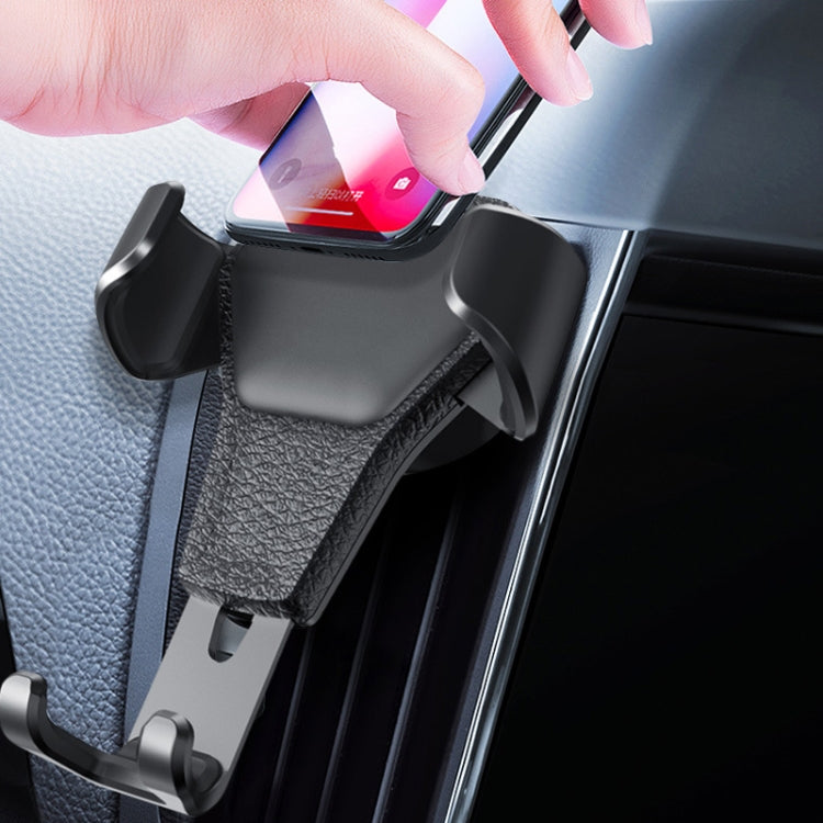 Litchi Texture Gravity Car Mount Phone Holder, Litchi Texture(Black), Litchi Texture(White)