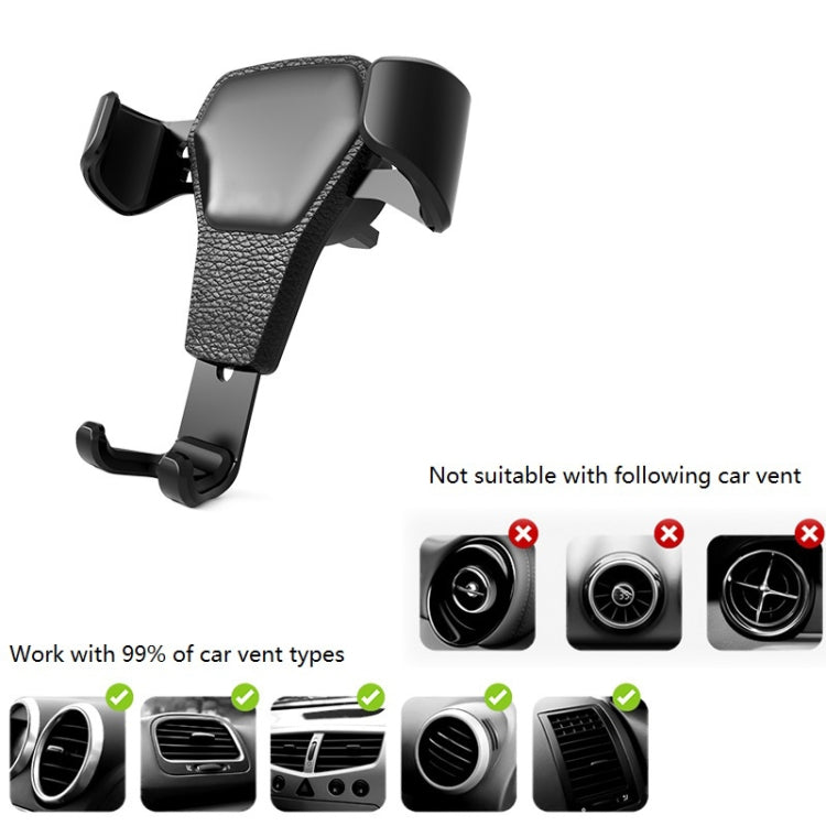 Litchi Texture Gravity Car Mount Phone Holder, Litchi Texture(Black), Litchi Texture(White)