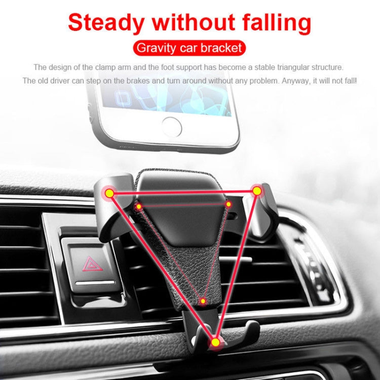 Litchi Texture Gravity Car Mount Phone Holder, Litchi Texture(Black), Litchi Texture(White)