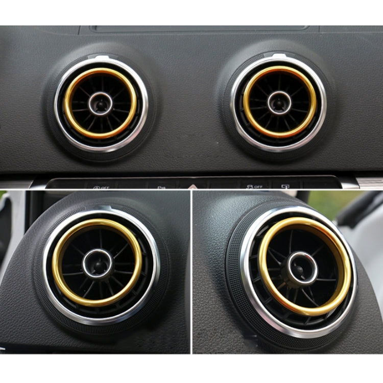4 PCS Car Outlet Decorative Rings Aluminum Alloy Air Outlet Chrome Trim Ring Car Dashboard  Air Vents Cover Sticker Decoration for Audi A3, For Audi A3
