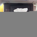 DERANFU 3 In 1 Lichee Texture Multi-function Car Hang Type Leather Towel Box with Card Slot & CD Slot