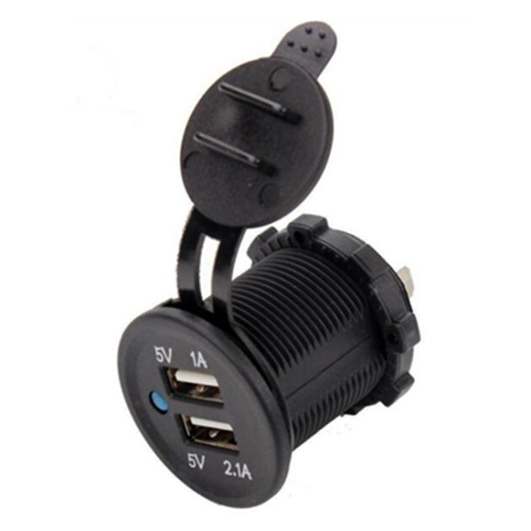 Car Motorcycle ABS Dual Port Charger, 2.1V  2 USB