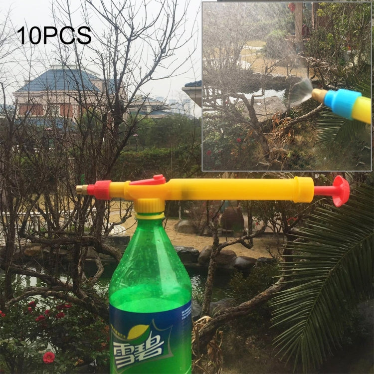 10pcs High Pressure Plastic Bottle Trolley Gun Spray, Manual Pressure Sprayer, Random Color Delivery