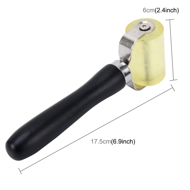Car Auto Body Surface Window Wrapping Film Yellow Rubber Roller Scraper Sticker Tool with Black Wrapping Rubber Handle(Big Size), Big Size
