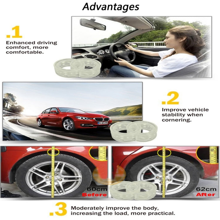 2 PCS Car Auto C+ Type Shock Absorber Spring Bumper Power Cushion Buffer, Spring Spacing: 32mm, Colloid Height: 60mm, C+ Type（Spring Spacing: 32mm, Height: 60mm）