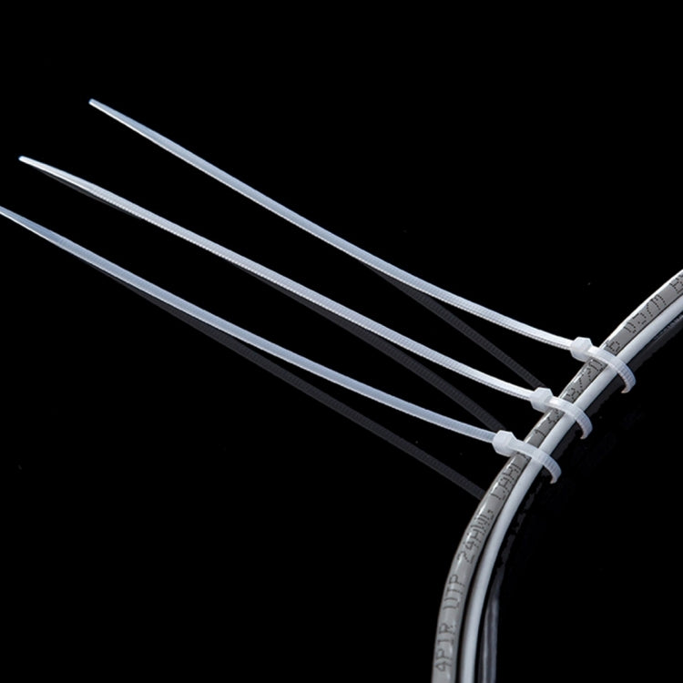 250pcs /Pack 5mm*300mm Nylon Cable Ties, 5mm*300mm Black, 5mm*300mm White