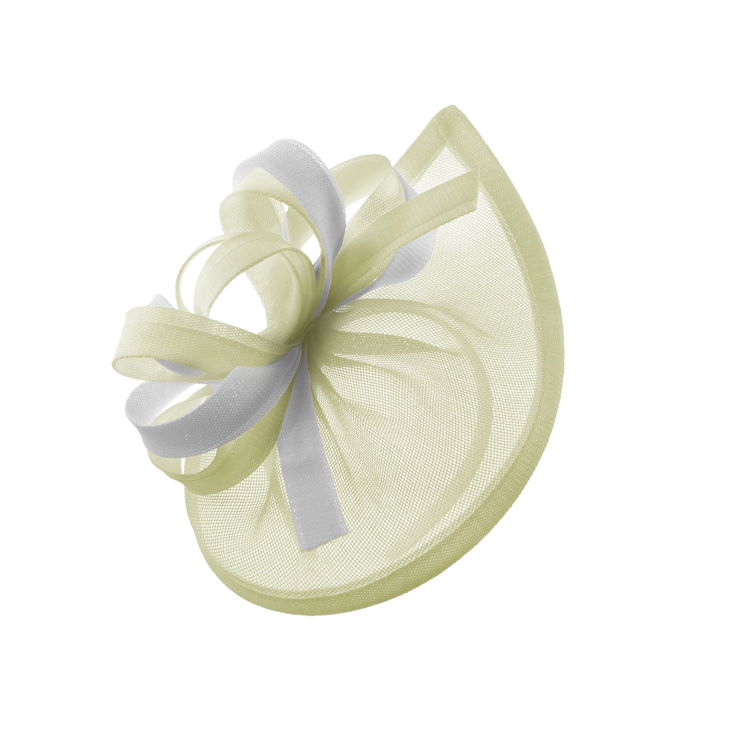Caprilite Vegan MoonMix Hoop Fascinator Hat on Headband Wedding Ascot Races Bespoke Sinamay Disc - Cream White