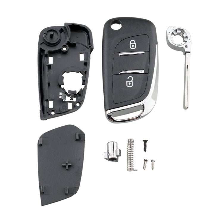 For PEUGEOT Car Keys Replacement 2 Buttons Car Key Case with Grooved and Holder