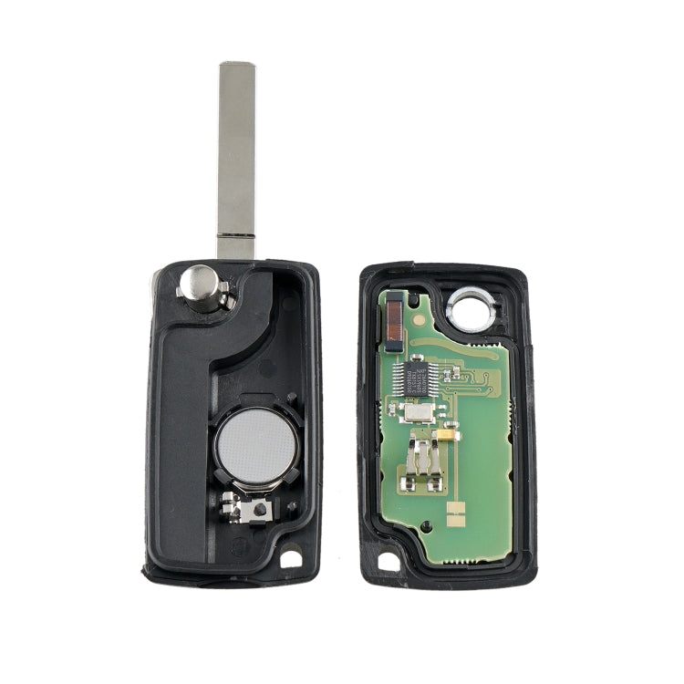 For PEUGEOT 2 Buttons Intelligent Remote Control Car Key with Integrated Chip & Battery & Holder, without Grooved, Frequency: 433MHz, 2 Buttons without Grooved