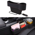 Car Multi-functional Co-pilot Seat Console PU Leather Box Cigarette Lighter Charging Pocket Cup Holder Seat Gap Side Storage Box, Co-pilot Seat