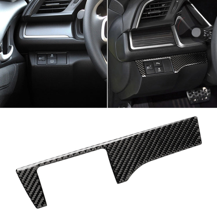 Car Carbon Fiber Headlight Switch Panel Decorative Sticker for Honda Tenth Generation Civic 2016-2019, Left Drive, Headlight Switch