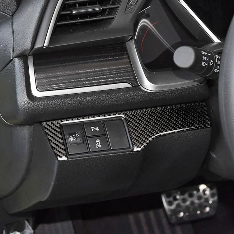 Car Carbon Fiber Headlight Switch Panel Decorative Sticker for Honda Tenth Generation Civic 2016-2019, Left Drive, Headlight Switch