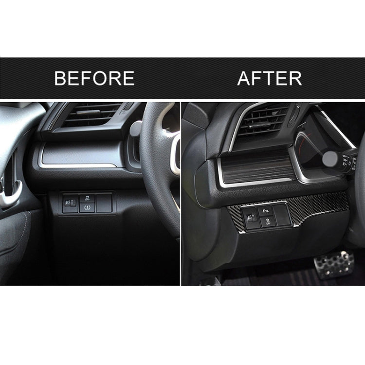 Car Carbon Fiber Headlight Switch Panel Decorative Sticker for Honda Tenth Generation Civic 2016-2019, Left Drive, Headlight Switch