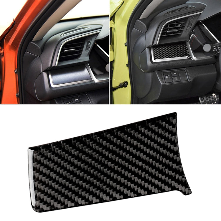 Car Carbon Fiber Central Control Left Stripe Decorative Sticker for Honda Tenth Generation Civic 2016-2019, Left Drive, Central Control Left Stripe