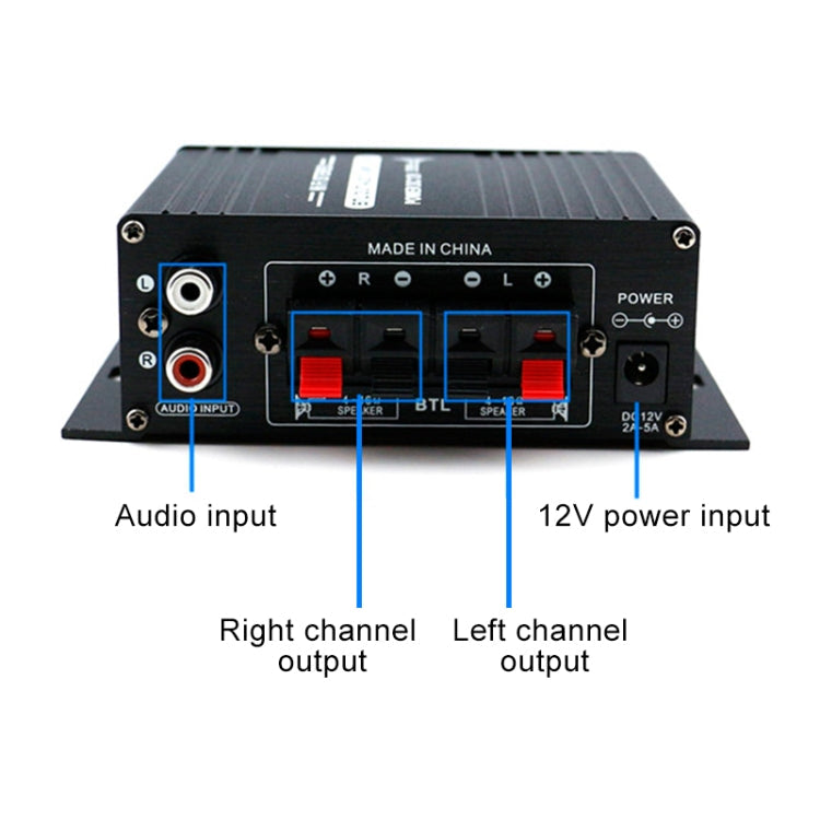 AK170 Car Mini HIFI Amplifier Audio DC 12V, AK170