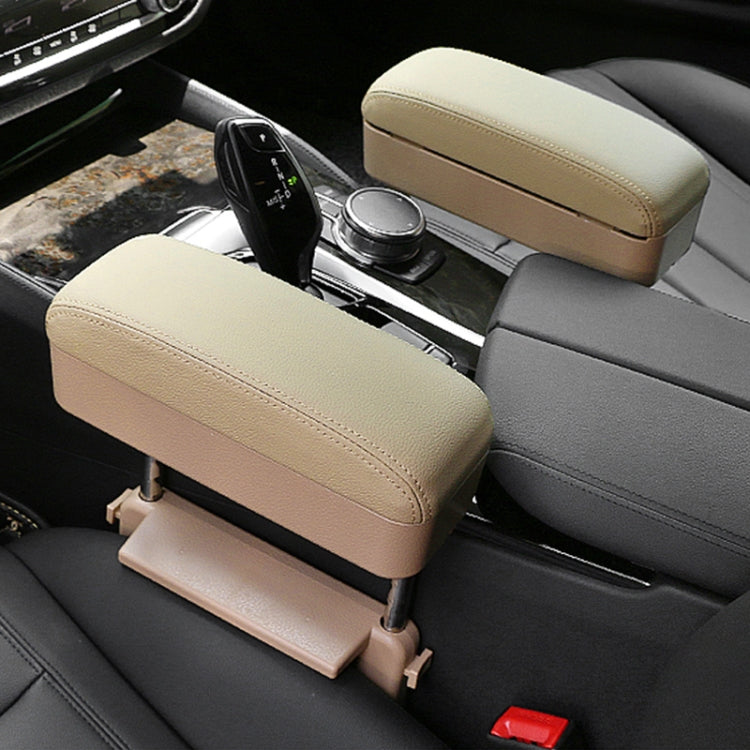 2 PCS Universal Car PU Leather Wrapped Armrest Box Cushion Car Armrest Box Mat with Storage Box, 2pcs(Black), 2pcs (Black Red), 2pcs(Black White), 2pcs(Grey), 2pcs(Beige), 2pcs(Brown)