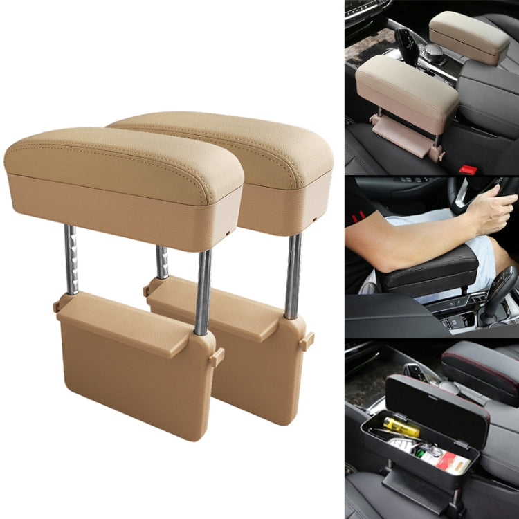 2 PCS Universal Car PU Leather Wrapped Armrest Box Cushion Car Armrest Box Mat with Storage Box, 2pcs(Black), 2pcs (Black Red), 2pcs(Black White), 2pcs(Grey), 2pcs(Beige), 2pcs(Brown)