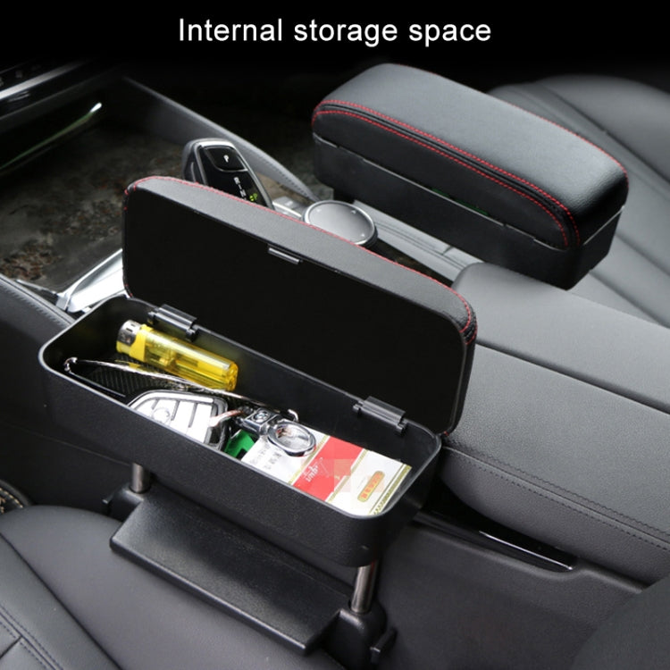 2 PCS Universal Car Wireless Qi Standard Charger PU Leather Wrapped Armrest Box Cushion Car Armrest Box Mat with Storage Box, 2pcs(Grey), 2pcs(Beige), 2pcs(Brown), 2pcs(Black), 2pcs(Black Red), 2pcs(Black White)