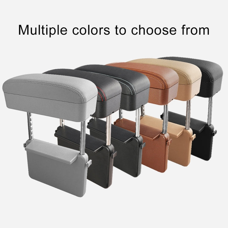 2 PCS Universal Car Wireless Qi Standard Charger PU Leather Wrapped Armrest Box Cushion Car Armrest Box Mat with Storage Box, 2pcs(Grey), 2pcs(Beige), 2pcs(Brown), 2pcs(Black), 2pcs(Black Red), 2pcs(Black White)