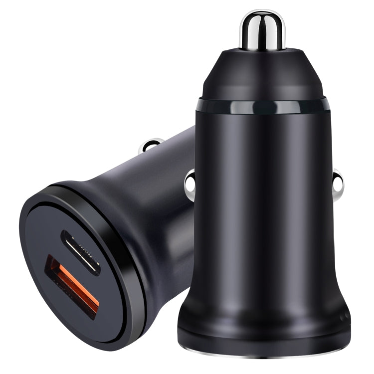 PD 20W USB-C / Type-C  QC 3.0 USB Interface Fast Charging Car Charger (Black)