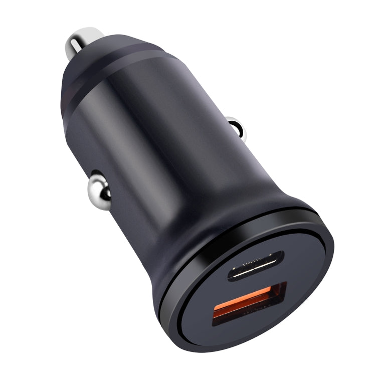 PD 20W USB-C / Type-C  QC 3.0 USB Interface Fast Charging Car Charger (Black)