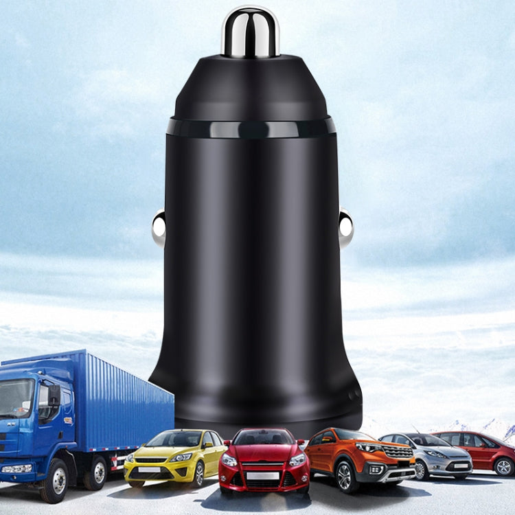 PD 20W USB-C / Type-C  QC 3.0 USB Interface Fast Charging Car Charger (Black)