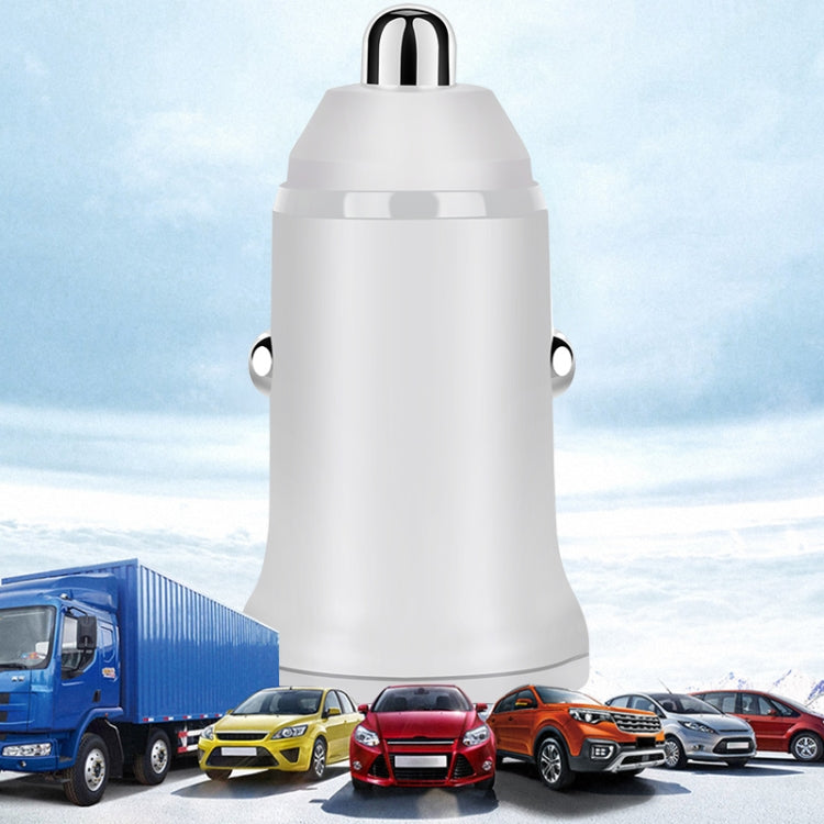 PD 20W USB-C / Type-C  QC 3.0 USB Interface Fast Charging Car Charger (White)