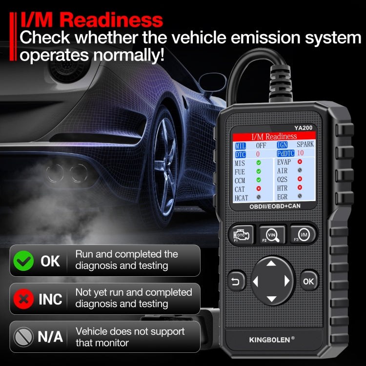 KINGBOLEN YA200 OBD2 Car Fault Diagnosis Tool Fault Analyzer, YA200