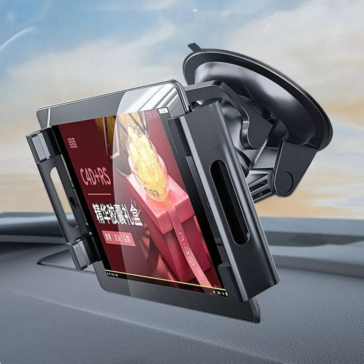 Car Dashboard Tablet Holder PVC Suction Cup Windshield Bracket + Tray