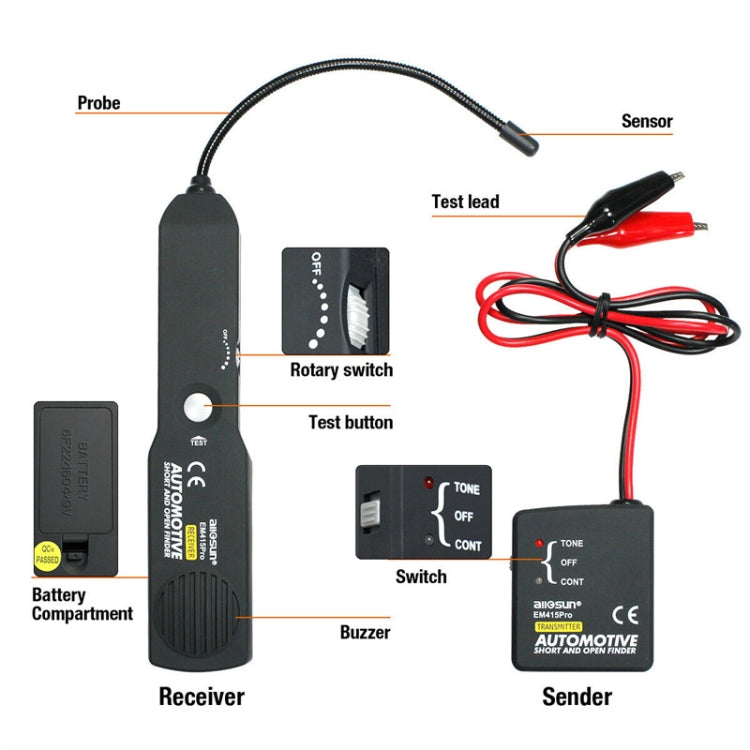EM415 Car Open Circuit Short Circuit Detector Car Repair Tool Line Finder, EM415