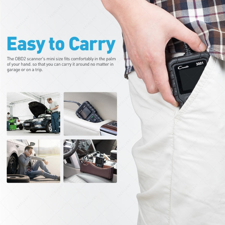 Launch Creader CR3001 Car Color Screen Code Reader OBD2 Fault Detector Diagnostic Tool, Launch Creader CR3001