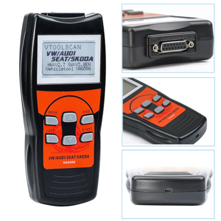VAG506 Car Mini Code Reader OBD2 Fault Detector Diagnostic Tool, VAG506